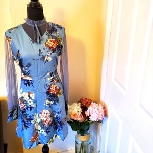 Sky Blue Flower Dress